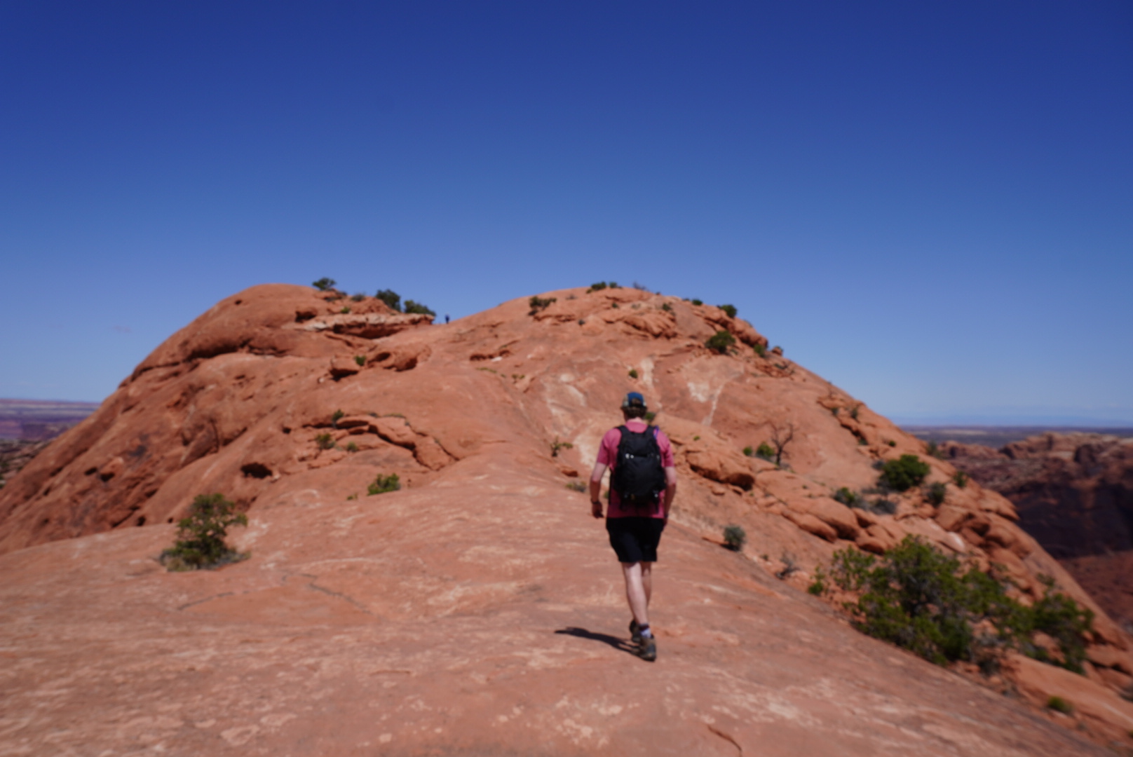 Hiking to Upheaval Dome which is thought to be a where a meterorite landed but scientists are still unsure